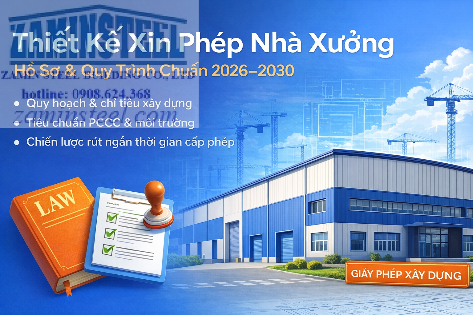 Thiết kế xin phép xây dựng nhà xưởng theo quy chuẩn mới 2026-2030