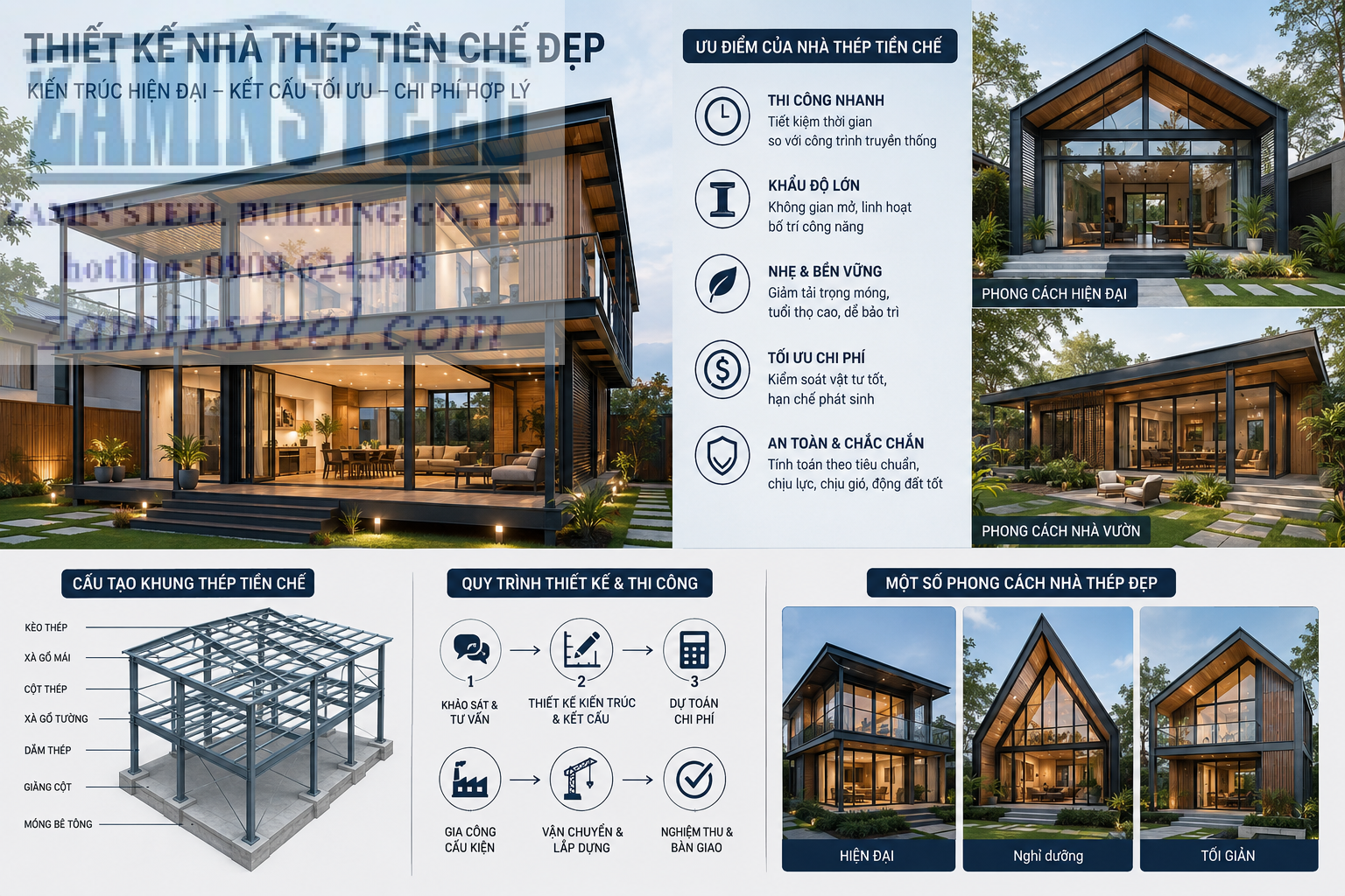Thiết kế nhà thép tiền chế đẹp